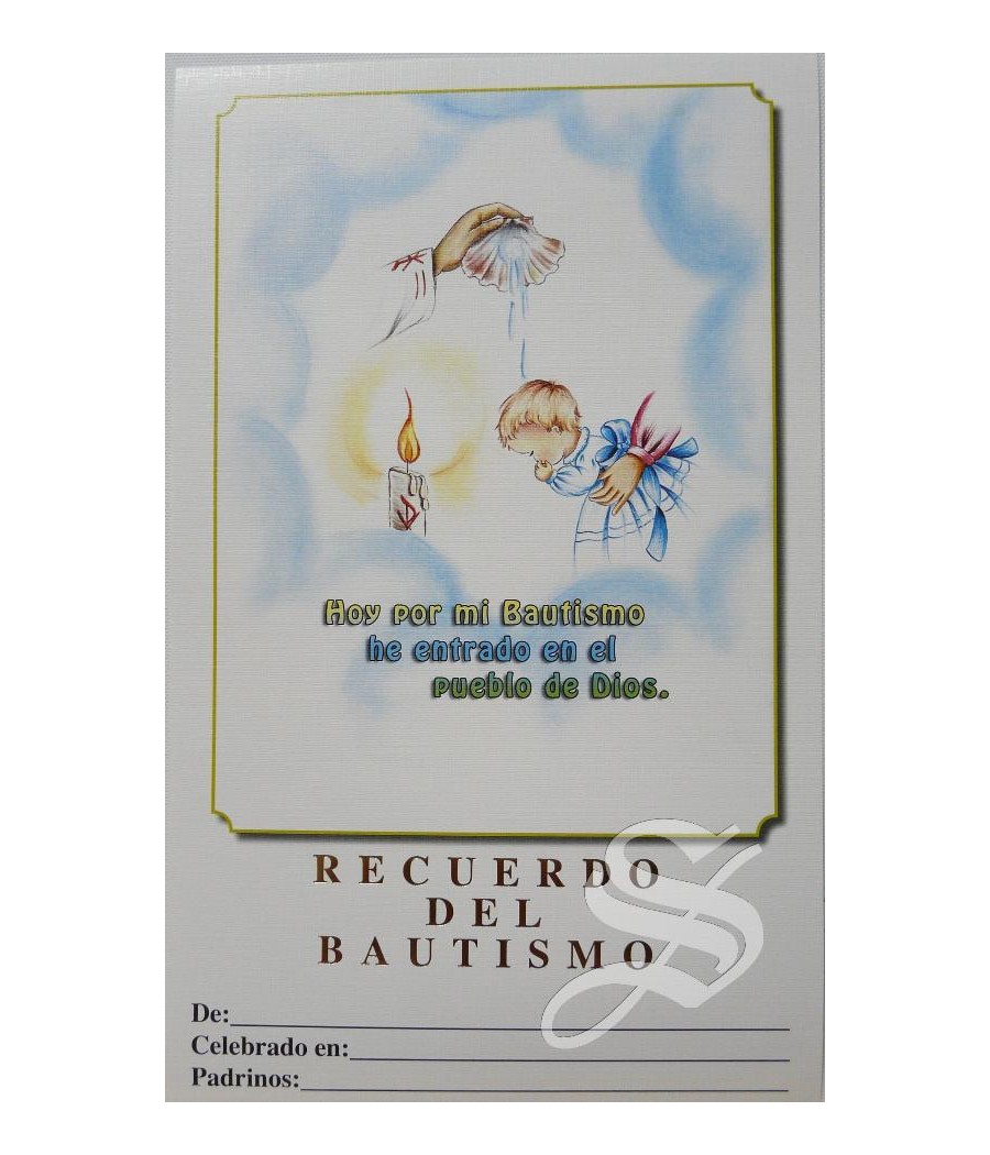 LAMINA RECORDATORIO BAUTIZO 30 X 20