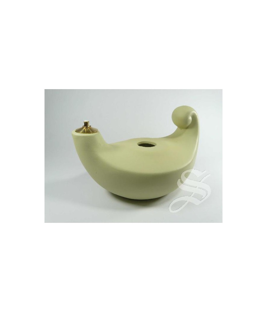 LAMPARA PORCELANA MARFIL 20 CM. PARA CERA LIQUIDA