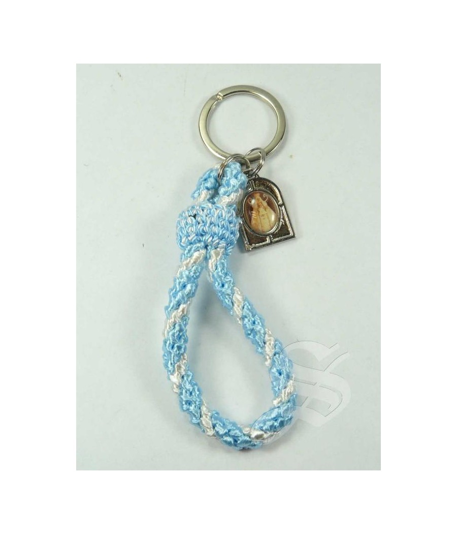 LLAVERO OVAL ONDAS VIRGEN DEL PRADO DOS CARAS