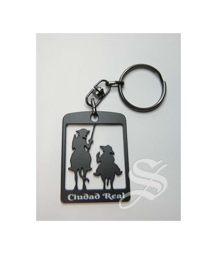 LLAVERO QUIJOTE Y SANCHO SILUETA EN VENTANA 5 CM.