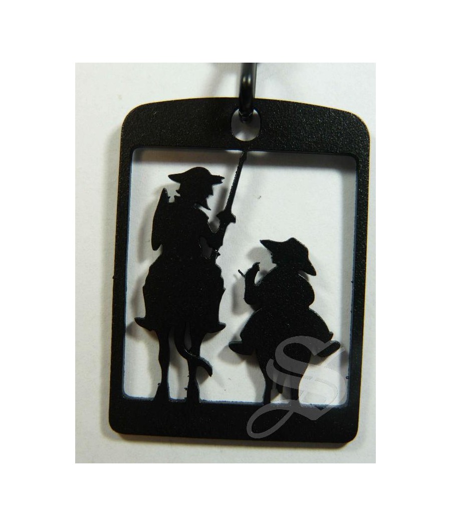 LLAVERO QUIJOTE Y SANCHO SILUETA EN VENTANA 5 CM.