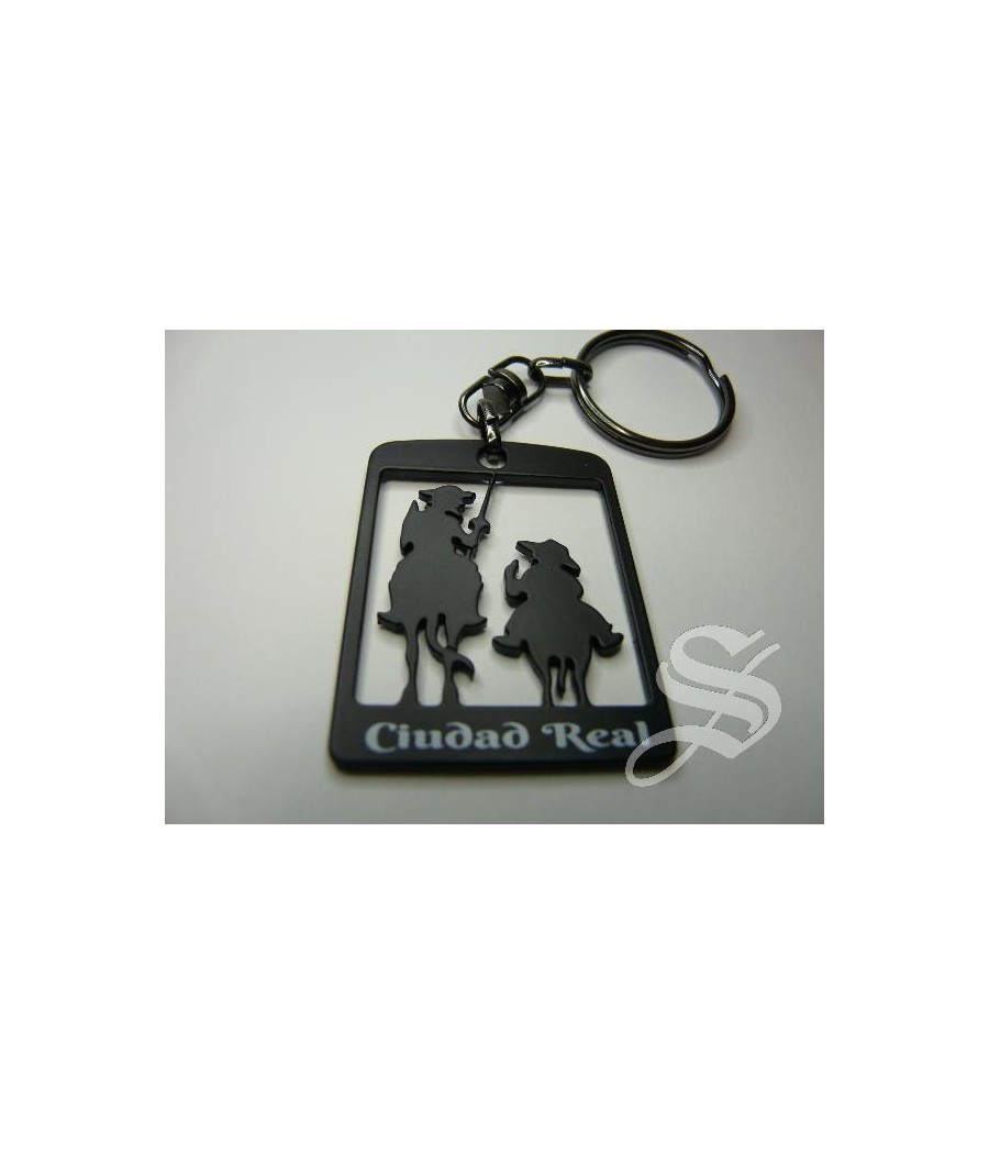 LLAVERO QUIJOTE Y SANCHO SILUETA EN VENTANA 5 CM.