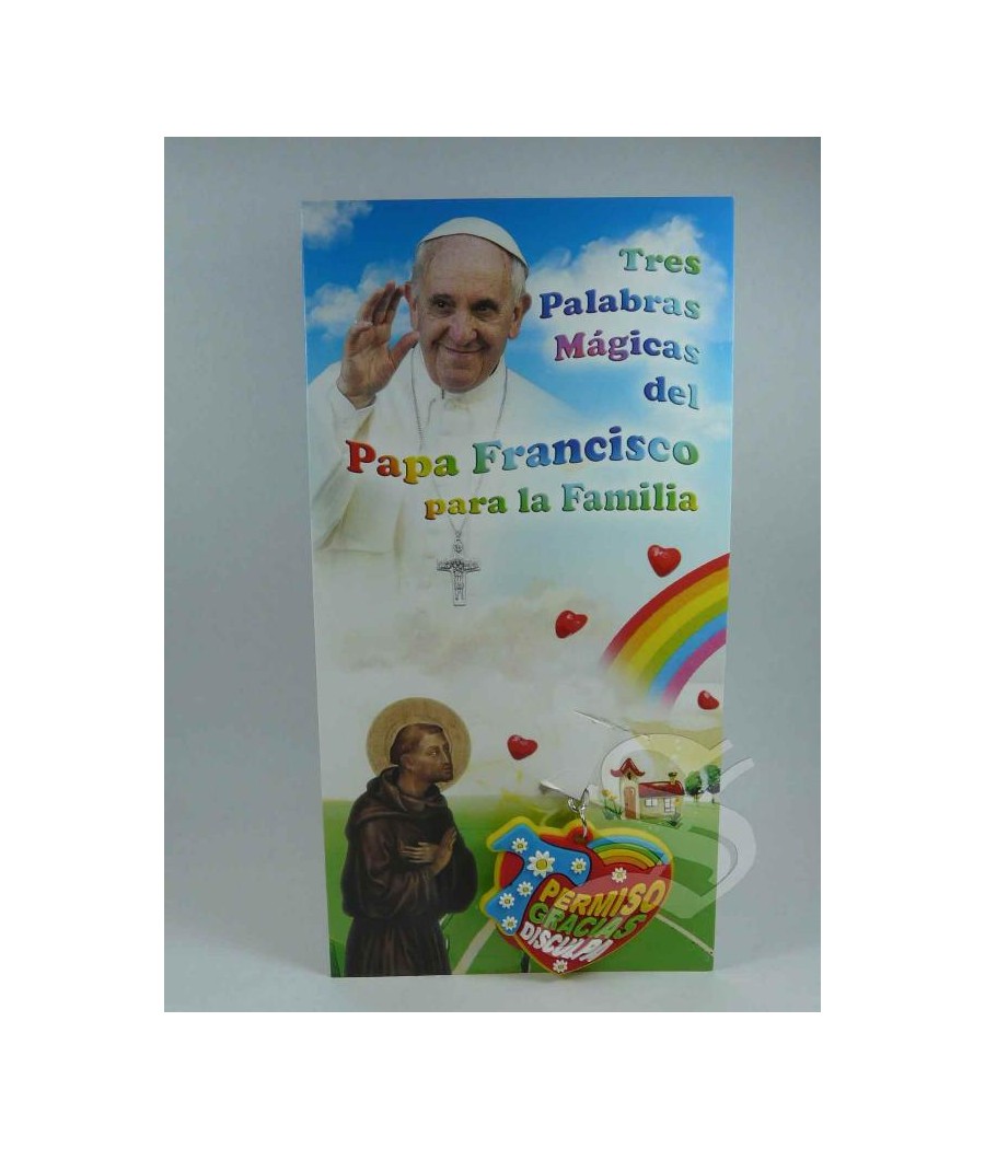 LLAVERO TRES PALABRAS MAGICAS GOMA PAPA FRANCISCO