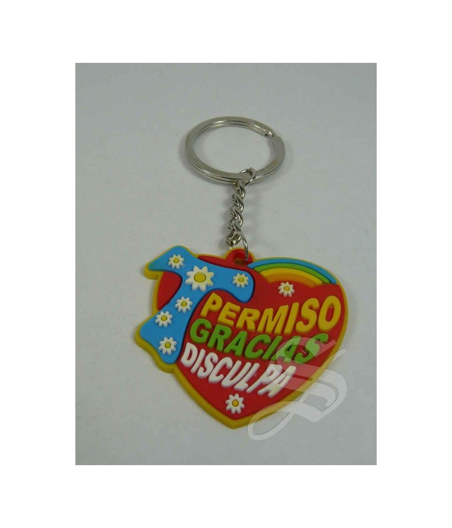 LLAVERO TRES PALABRAS MAGICAS GOMA PAPA FRANCISCO