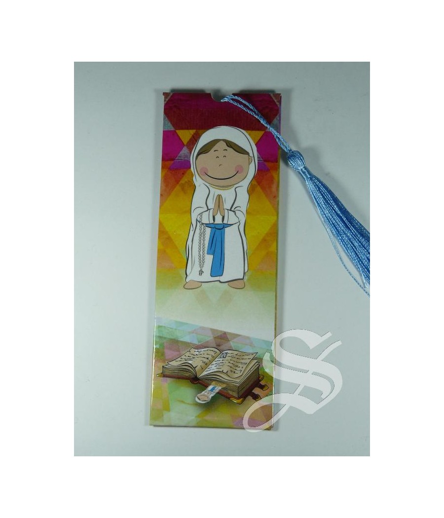 MARCAPAGINAS EFECTO MADERA LOURDES  5 * 17 CM. CON FUNDA