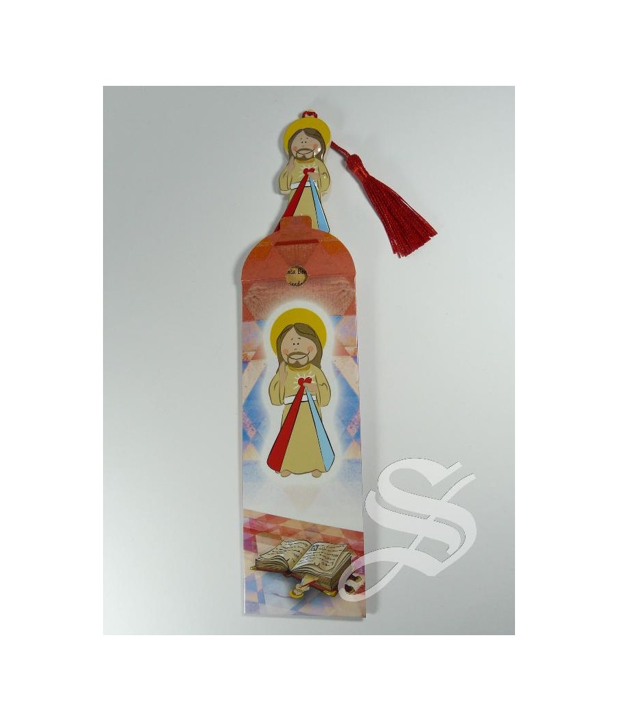 MARCAPAGINAS EFECTO MADERA MISERICORDIOSO 5 * 17 CM. CON FUNDA