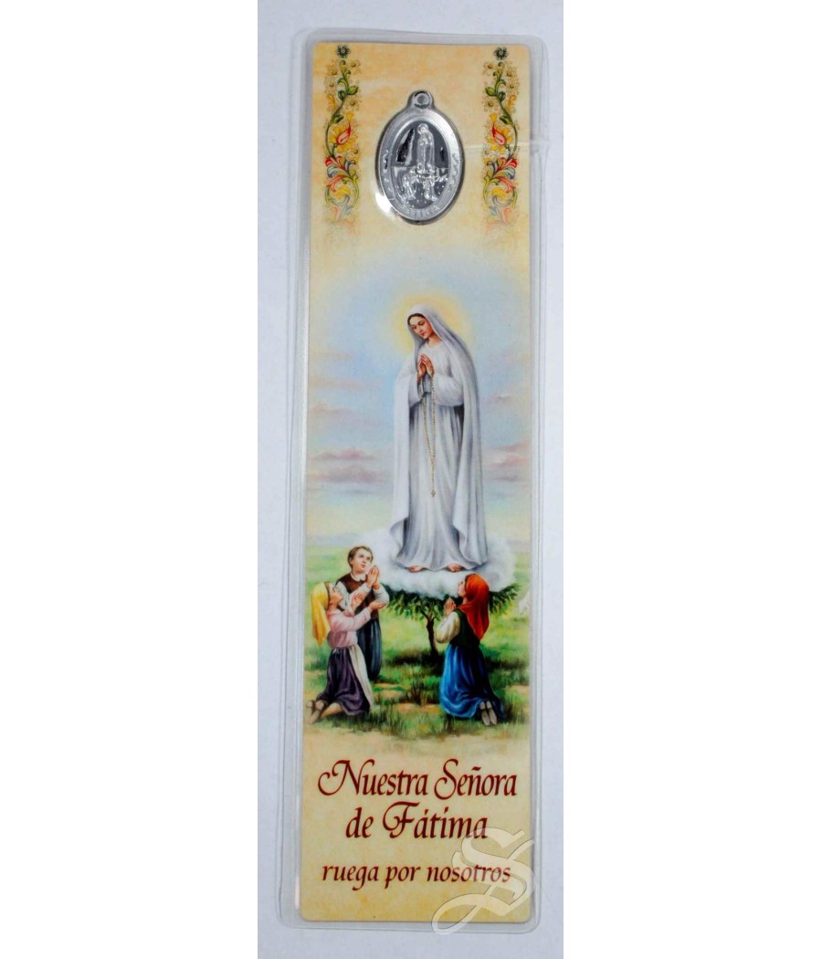 MARCAPAGINAS VIRGEN DE FATIMA CON MEDALLA 18 * 5