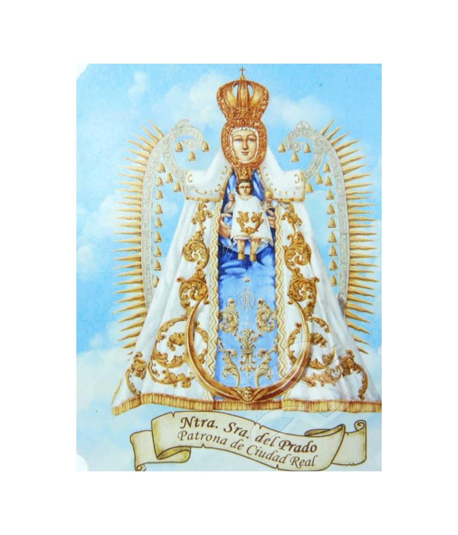 MARCO PIEDRA 9*11,5 VIRGEN DEL PRADO PINTADA A MANO