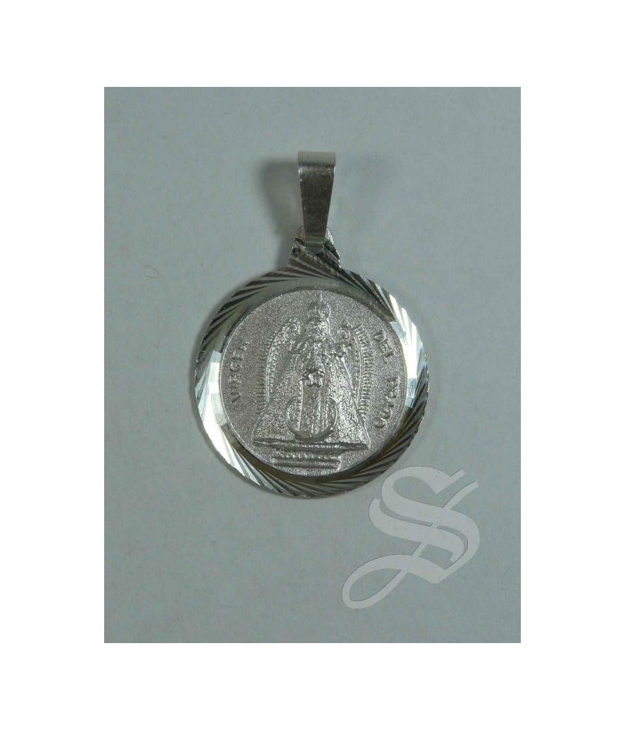 MEDALLA 22 MM. VIRGEN DEL PRADO PLATA LISA 3,81GRS.