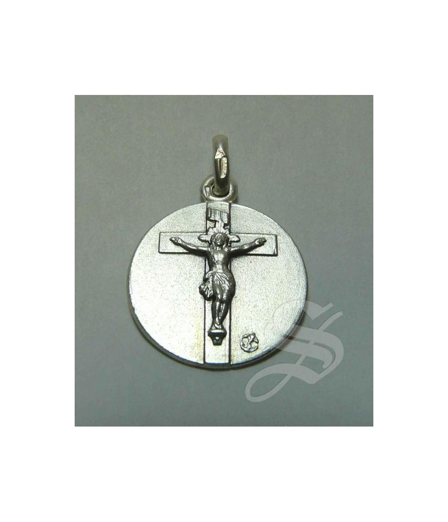 MEDALLA CRISTO 16 MM. PLATA