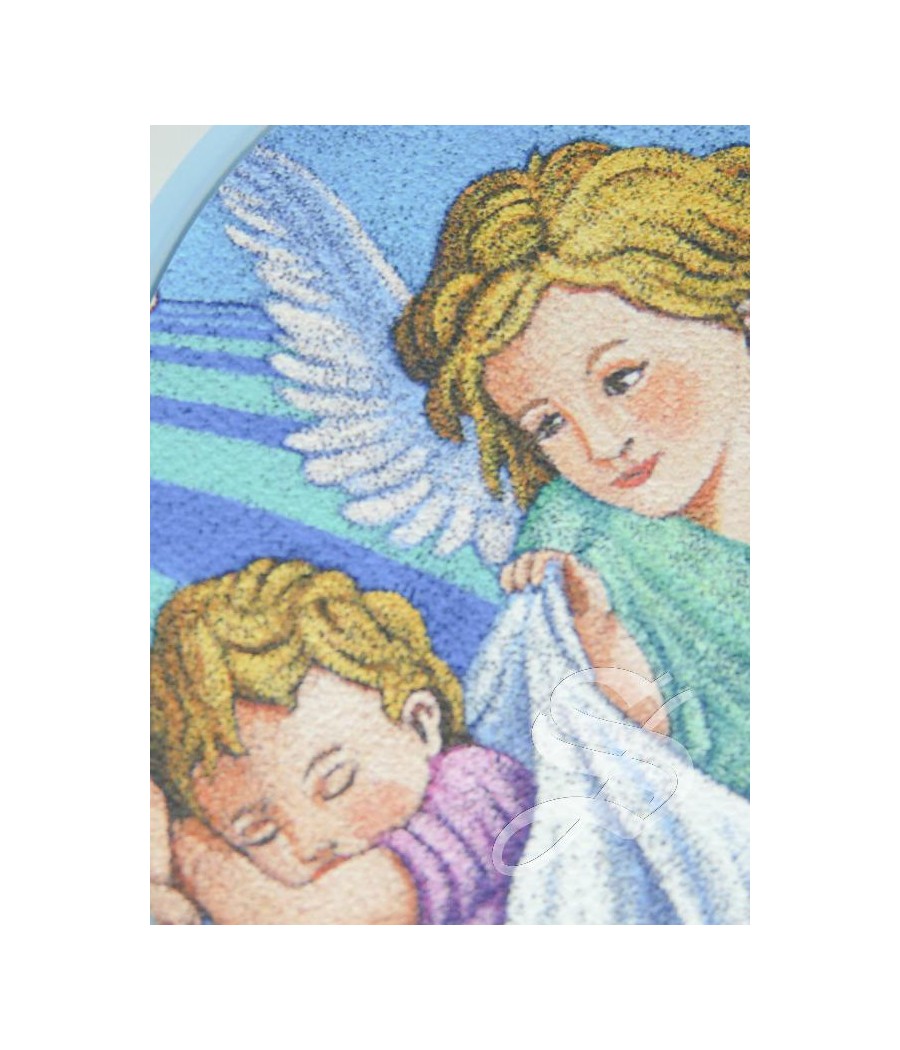 MEDALLA DE CUNA AZUL ANGEL DE LA GUARDA COLOR 11 X 8,2 CM.