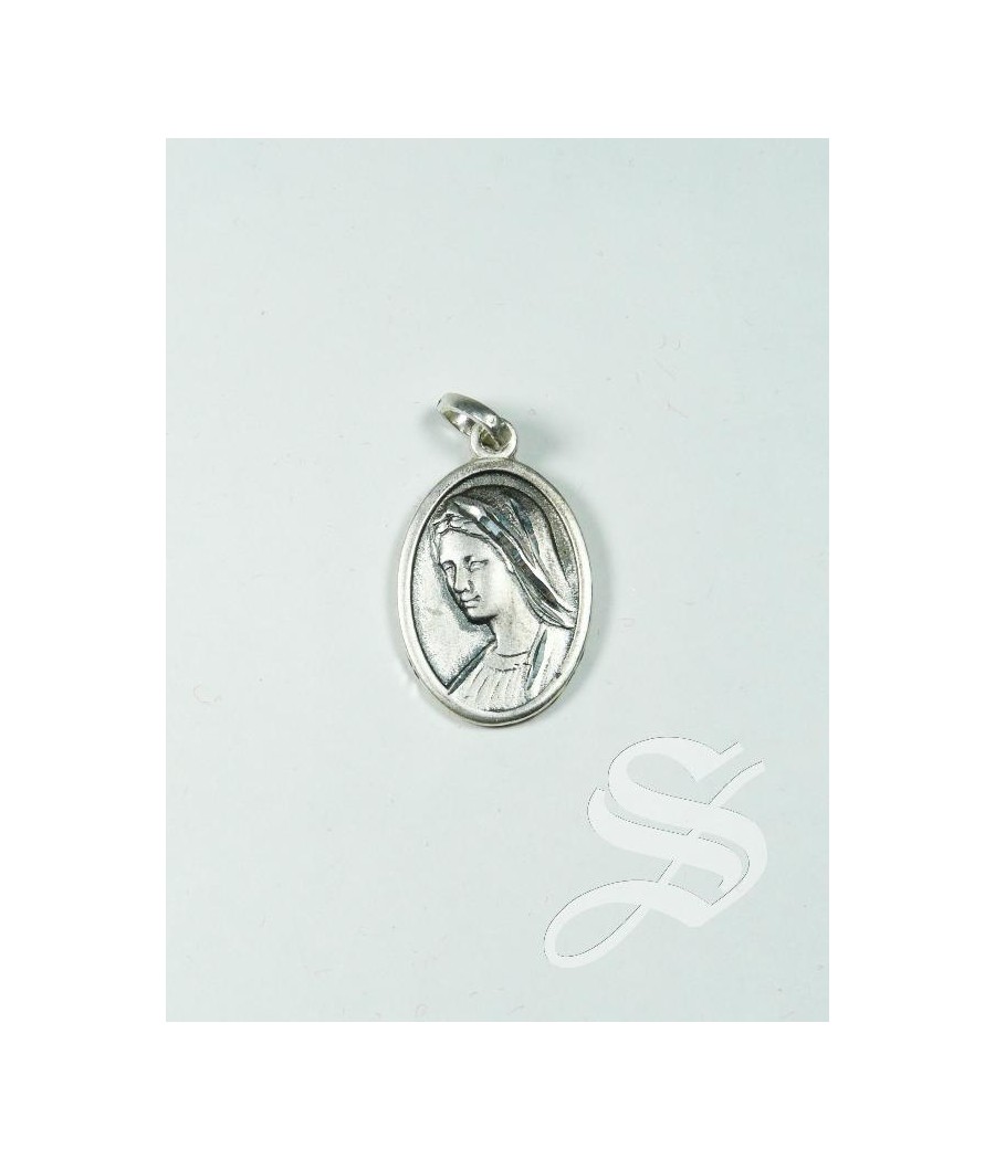 MEDALLA MISERICORDIOSO Y MEDJUGORJE 24 X 15 MM PLATA