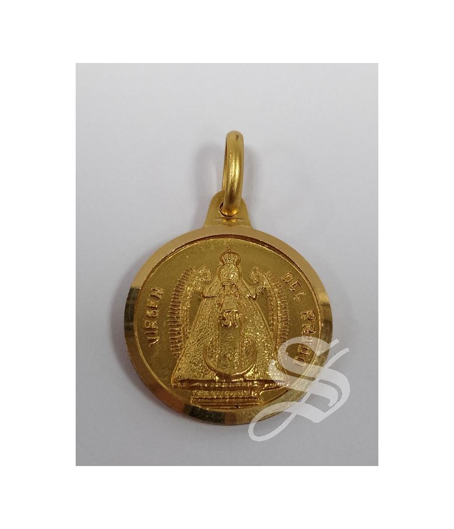 MEDALLA ORO 20 MM. VIRGEN DEL PRADO ESCAPULARIO 3,73GRS.