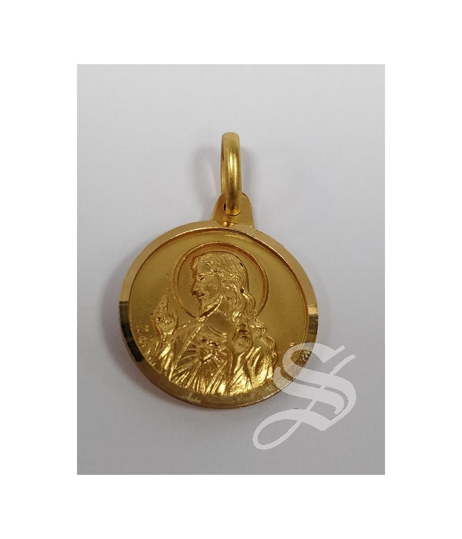 MEDALLA ORO 20 MM. VIRGEN DEL PRADO ESCAPULARIO 3,73GRS.