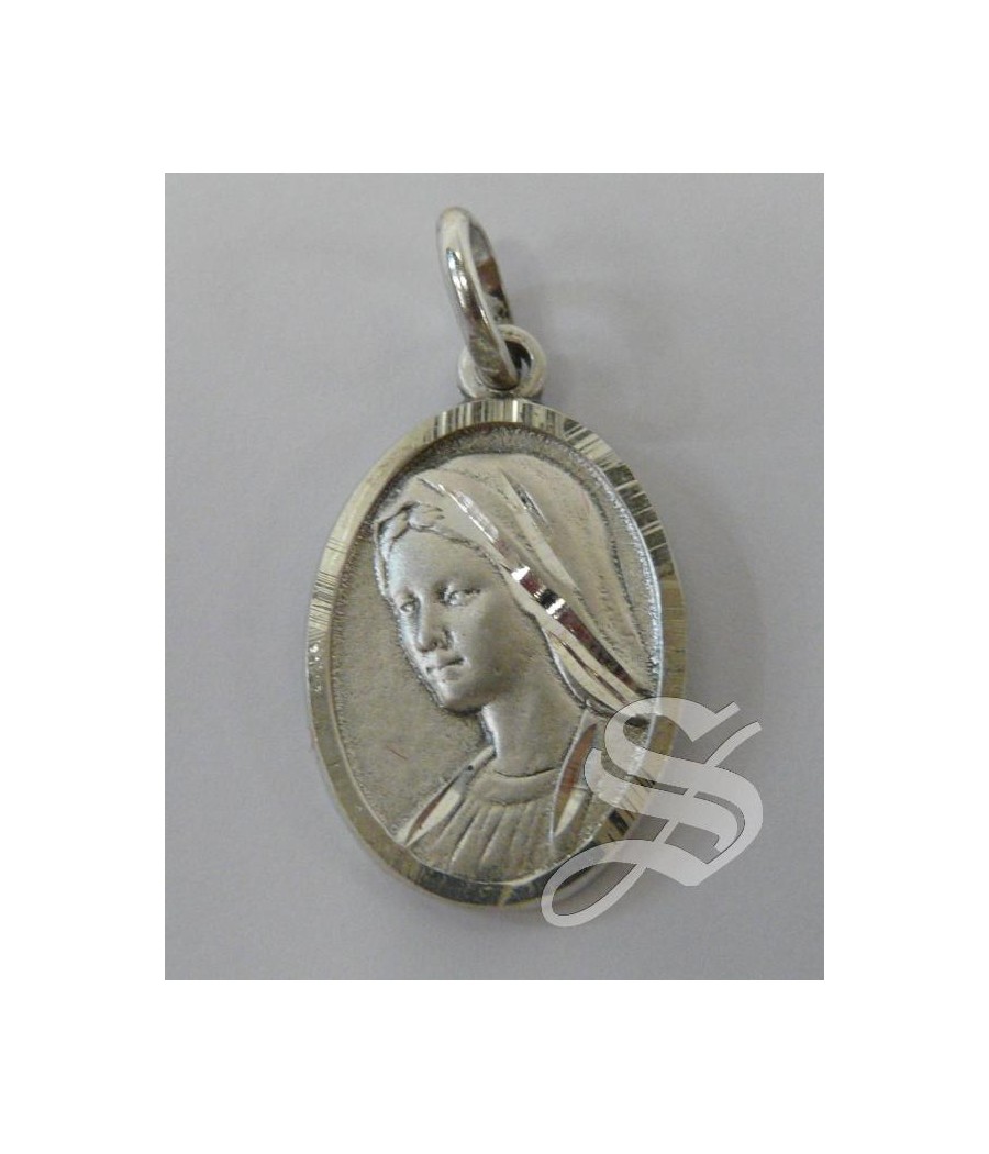 MEDALLA PLATA VIRGEN DE LA PAZ MEDJUGORJE 21 X 15