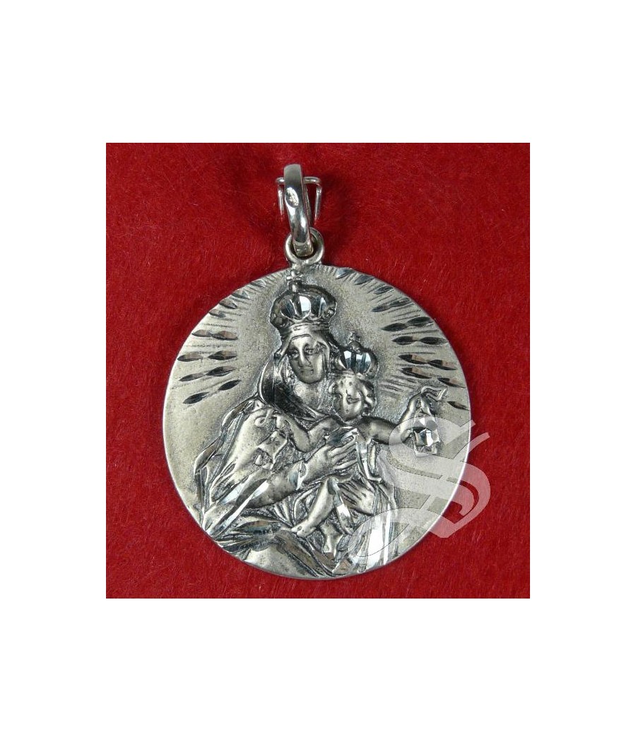 MEDALLA PLATA VIRGEN DEL CARMEN 32 MM