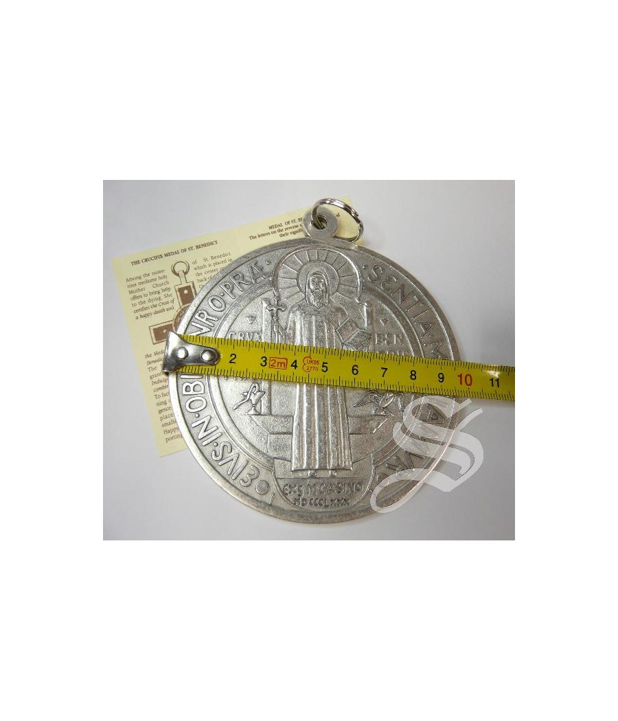 MEDALLA SAN BENITO 10 CM. METAL OXIDO