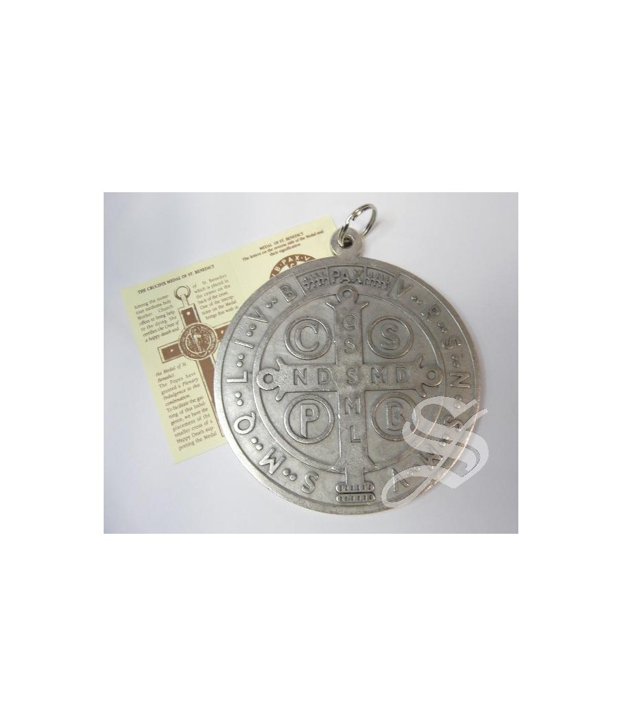 MEDALLA SAN BENITO 10 CM. METAL OXIDO