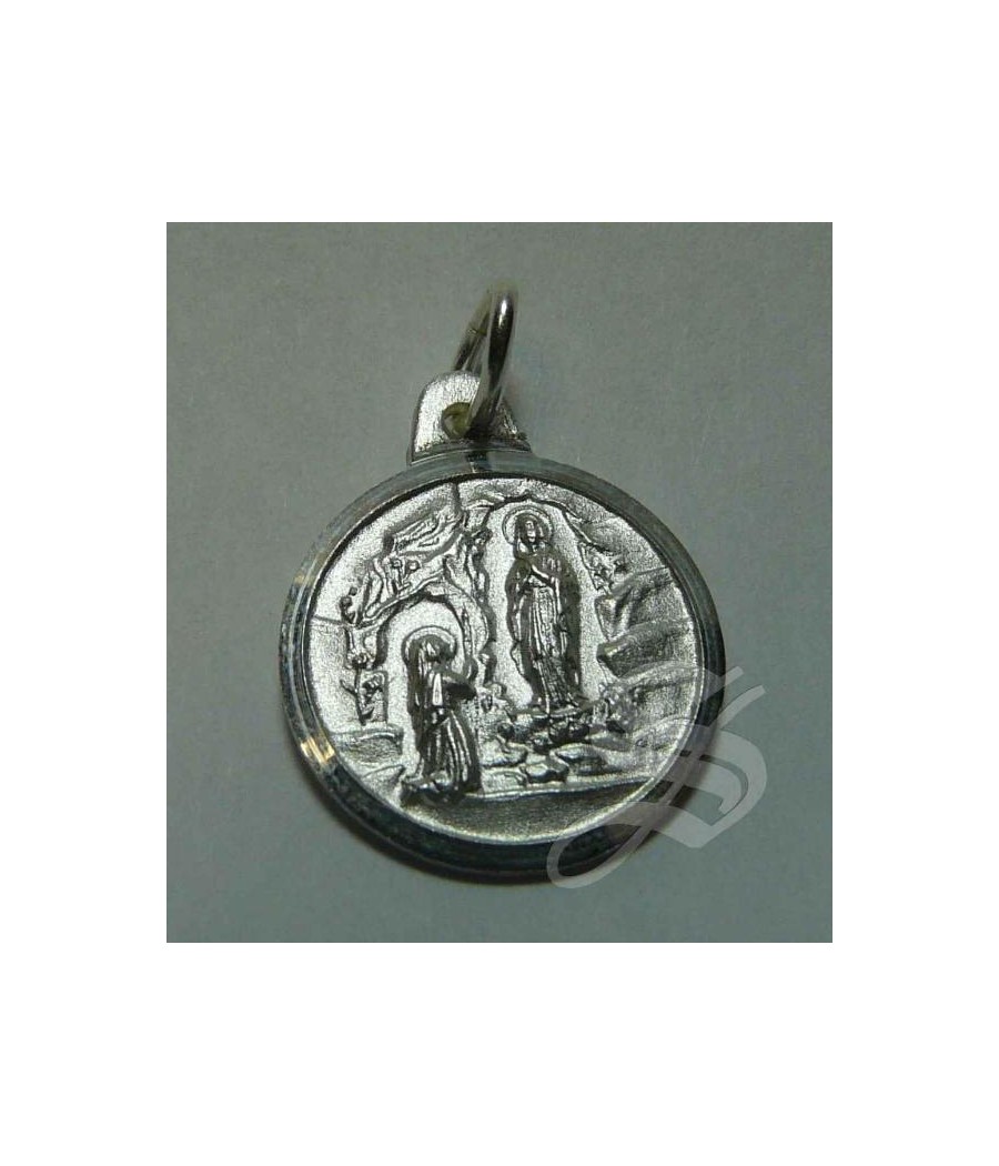 MEDALLA VIRGEN DE LOURDES 16 MM. PLATA