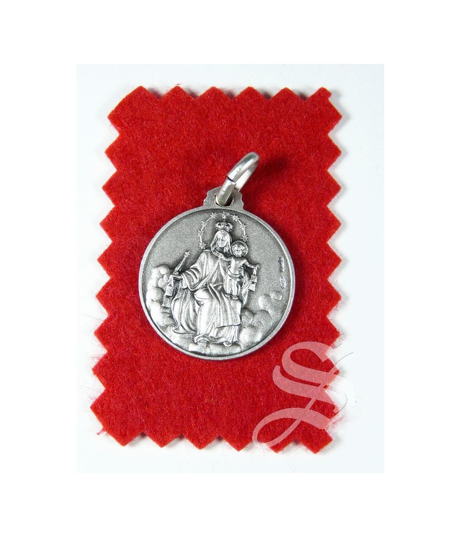 MEDALLA VIRGEN DEL CARMEN 21 MM. ESCAPULARIO PLATA