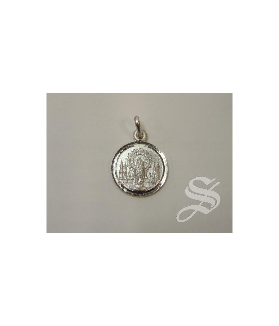 MEDALLA VIRGEN DEL PILAR 17 MM. PLATA