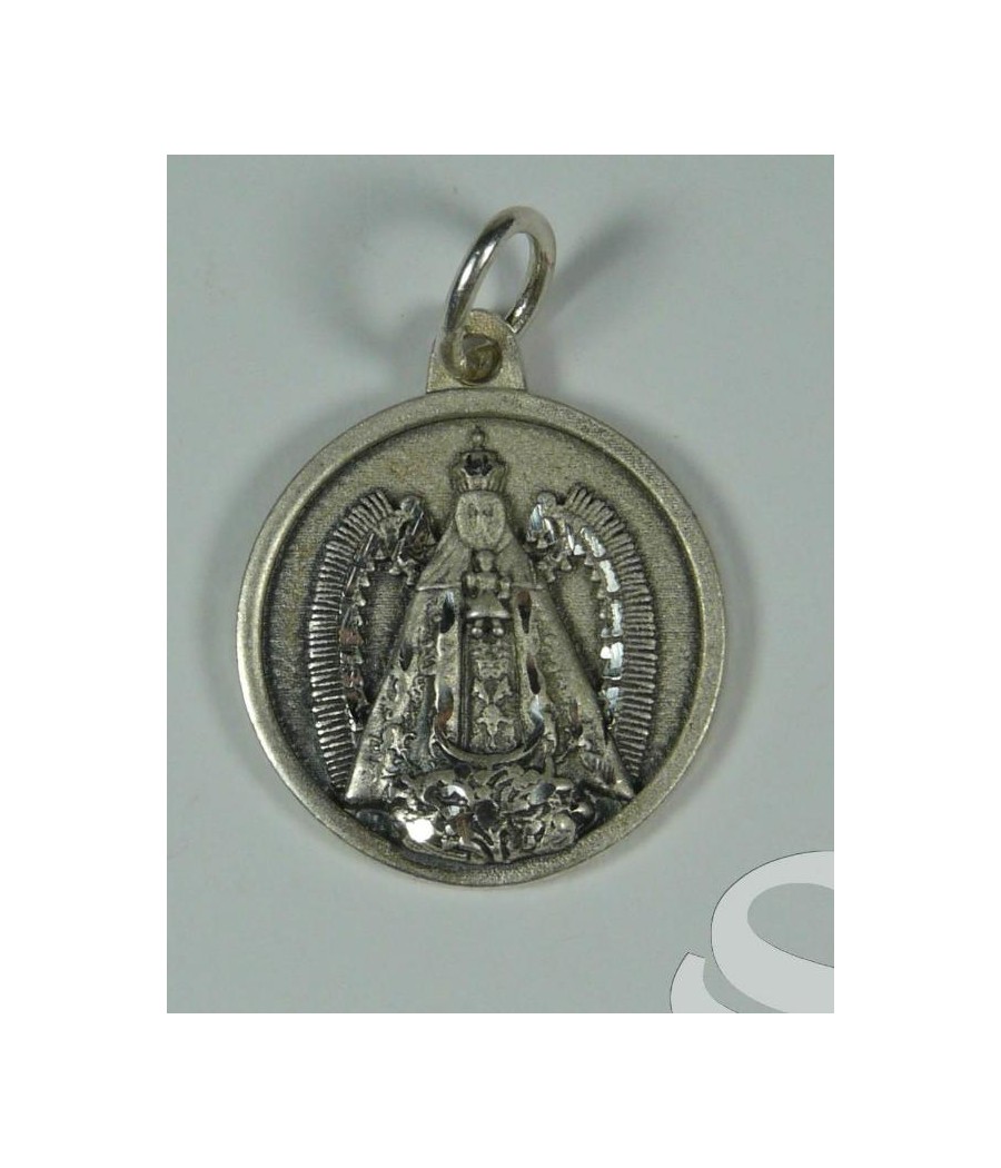 MEDALLA VIRGEN DEL PRADO 18MM PLATA ORLA LISA