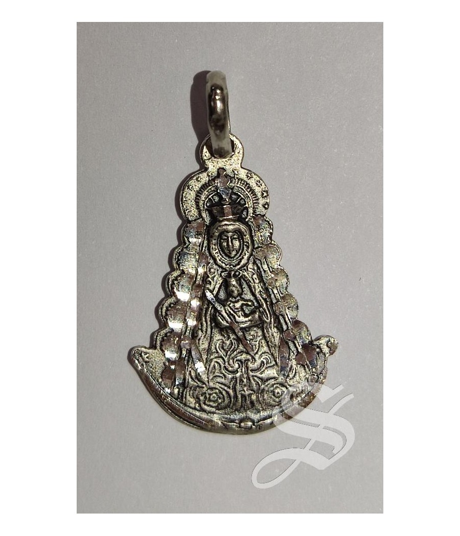 MEDALLA VIRGEN DEL ROCIO PLATA 26 X 18 MM. + REASA