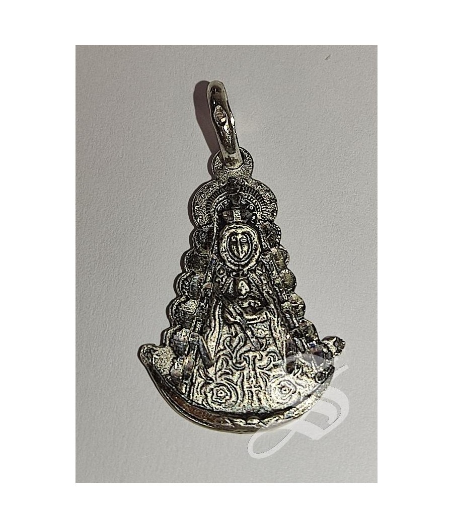 MEDALLA VIRGEN DEL ROCIO PLATA 30 X 20 MM + REASA