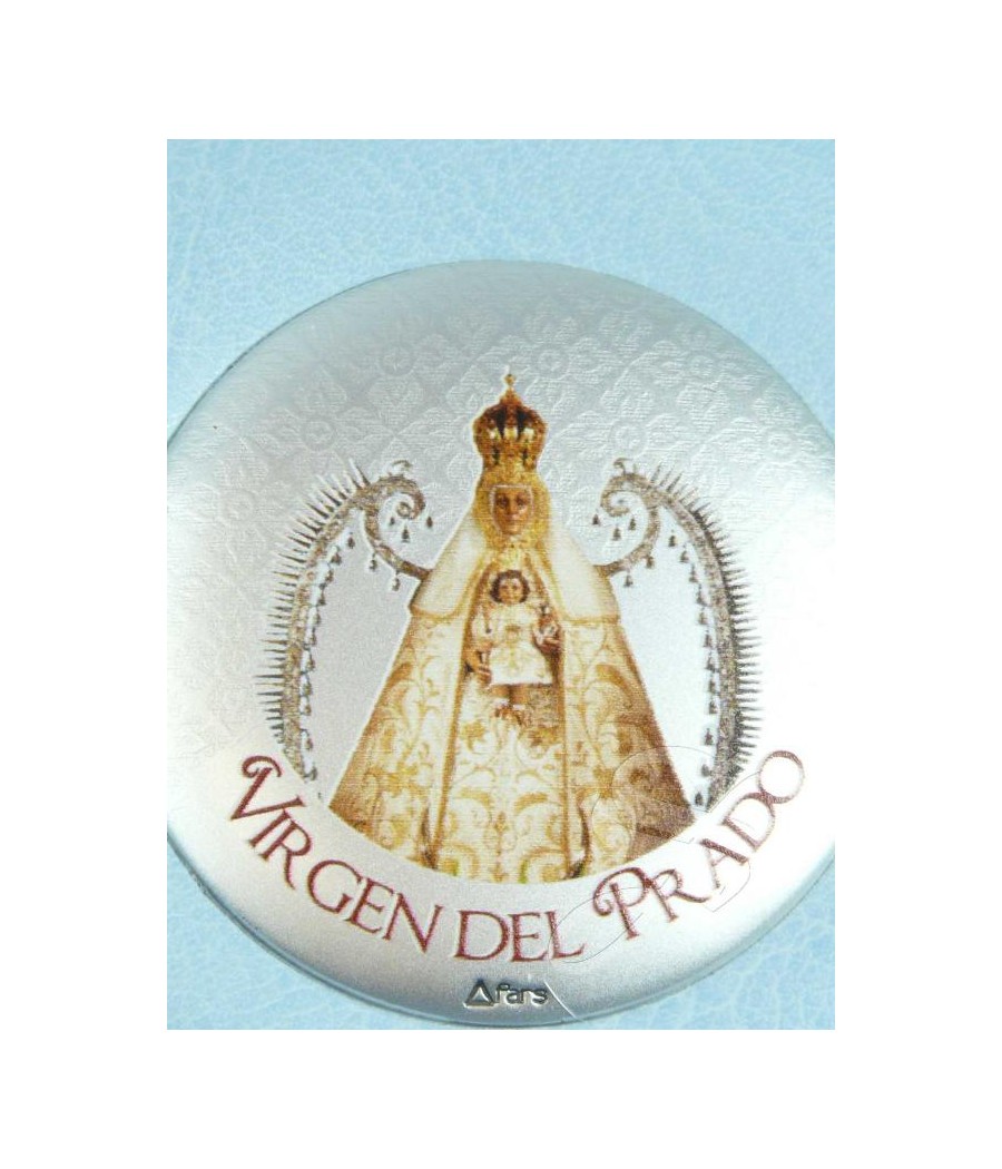 MEDALLON CUNA CUERO PLATA 85MM Ø VIRGEN DEL PRADO