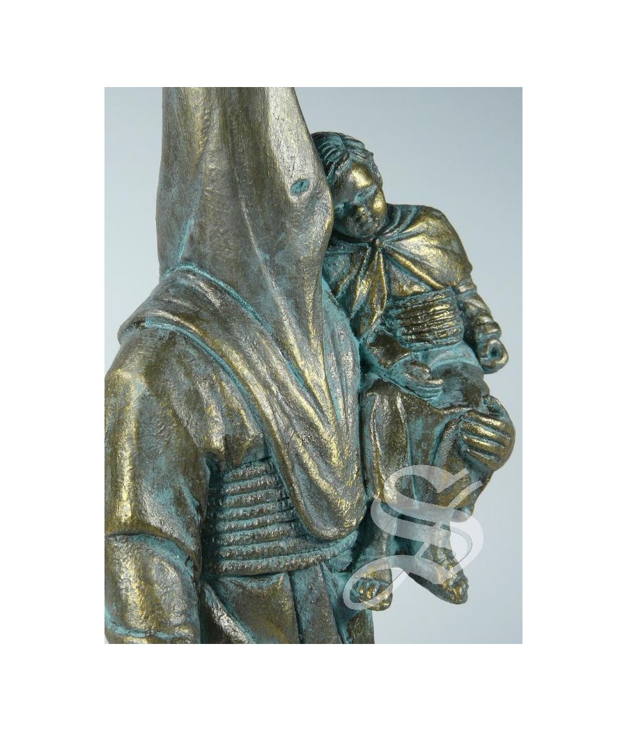 NAZARENO CON NIÑO EN BRAZOS 27 CM. DECORADO BRONCE