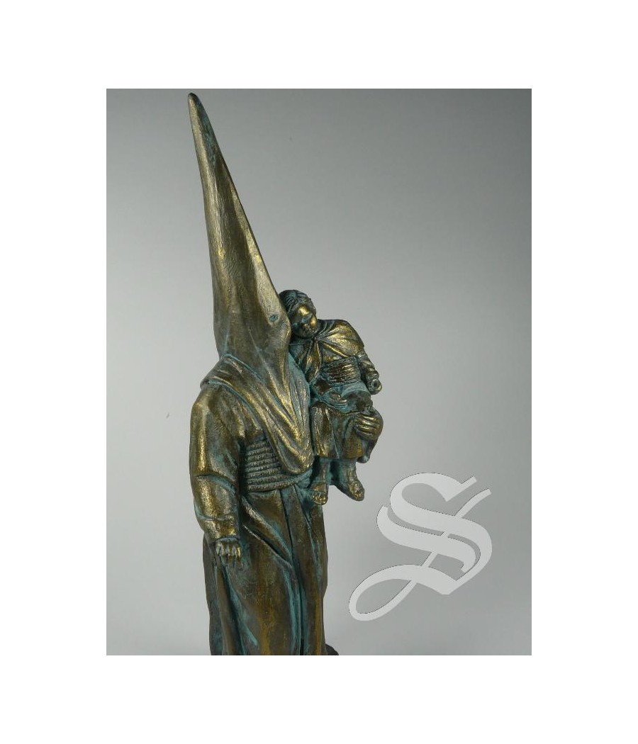 NAZARENO CON NIÑO EN BRAZOS 27 CM. DECORADO BRONCE