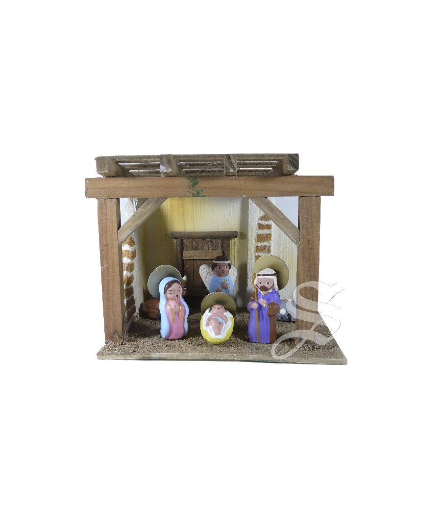 PESEBRE CON TEJADO DE VIGUETA Y PUERTA 16 X 11