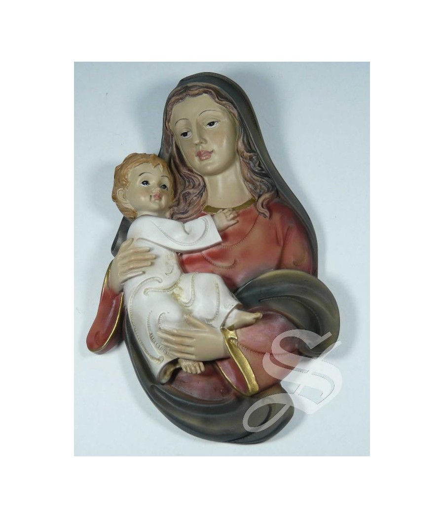 PLACA VIRGEN CON NIÑO 17 CM. PARA COLGAR