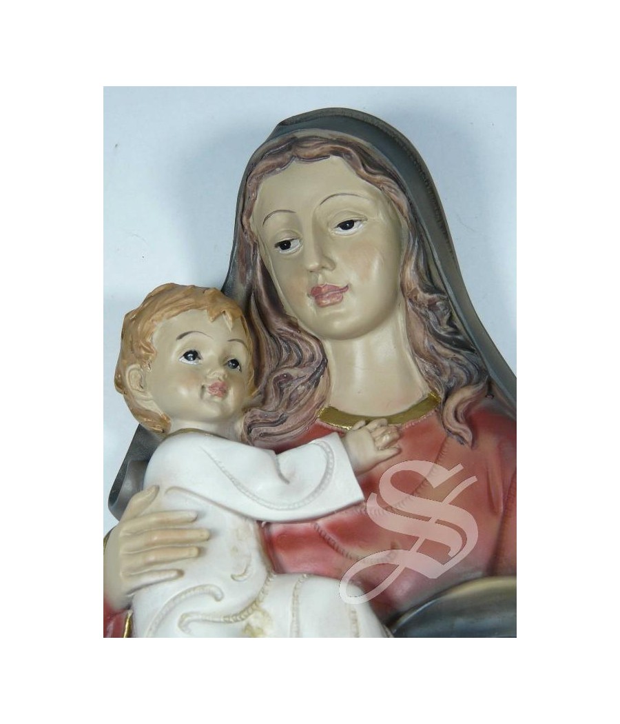 PLACA VIRGEN CON NIÑO 17 CM. PARA COLGAR