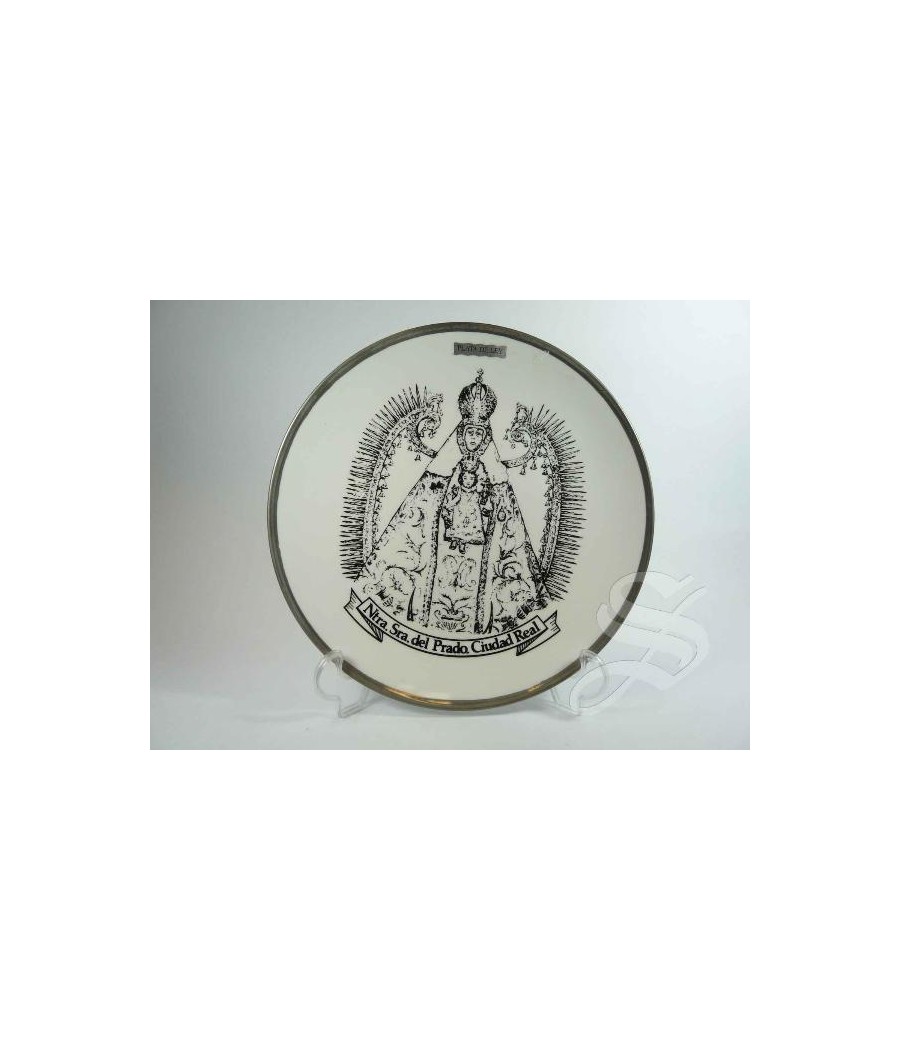 PLATO 20 CM. VIRGEN DEL PRADO PORCELANA BLANCA