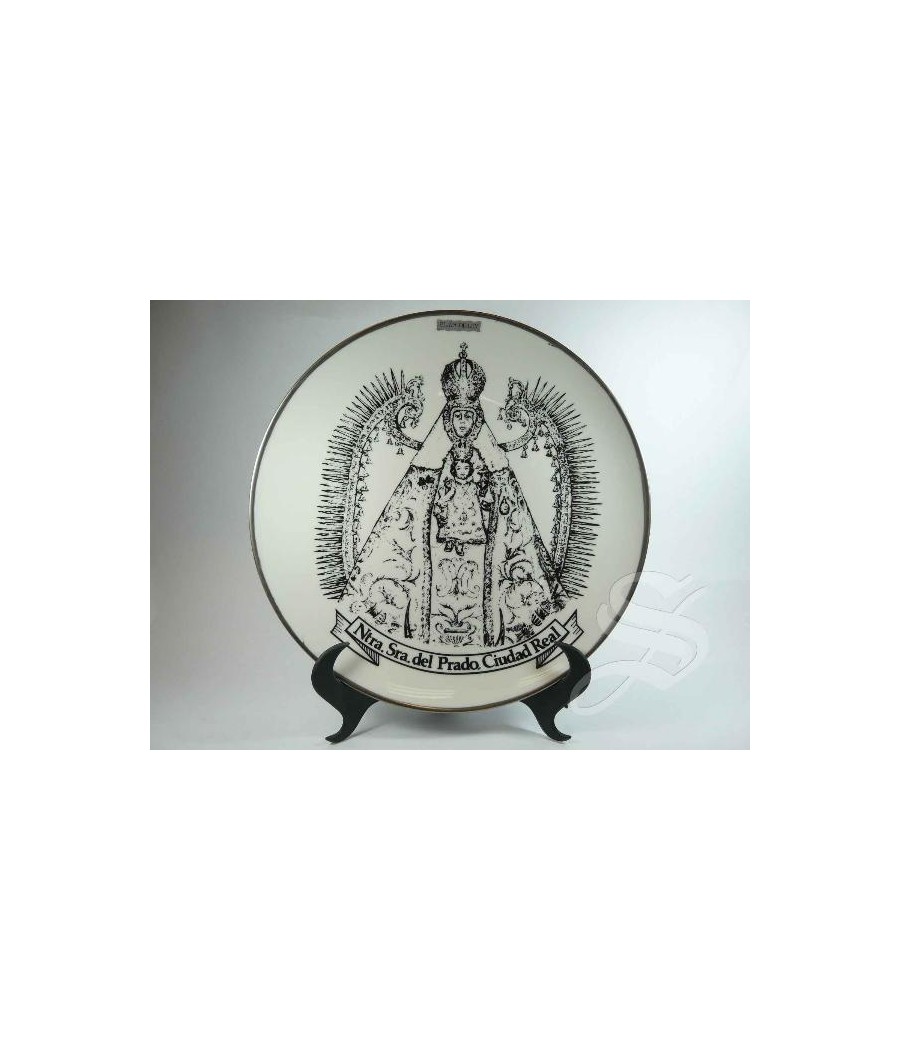 PLATO 24 CM. VIRGEN DEL PRADO PORCELANA BLANCA