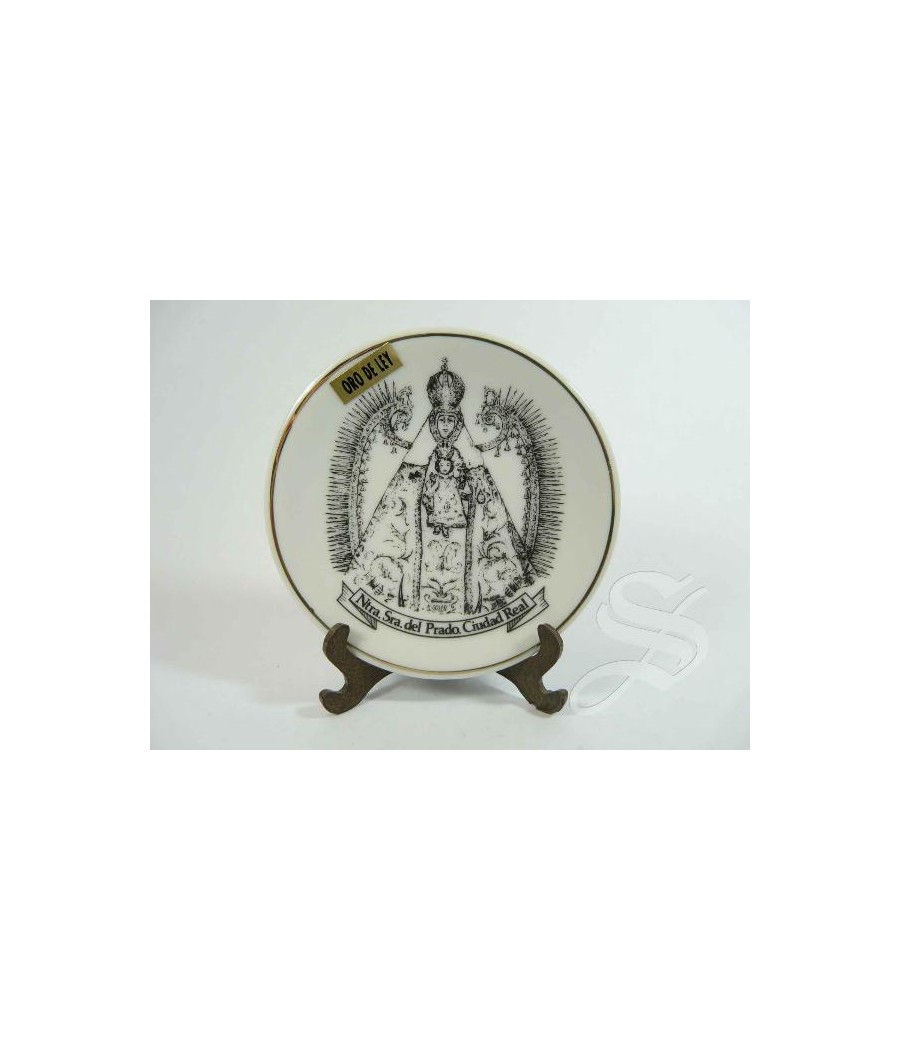 PLATO 8 CM. VIRGEN DEL PRADO PORCELANA BLANCA