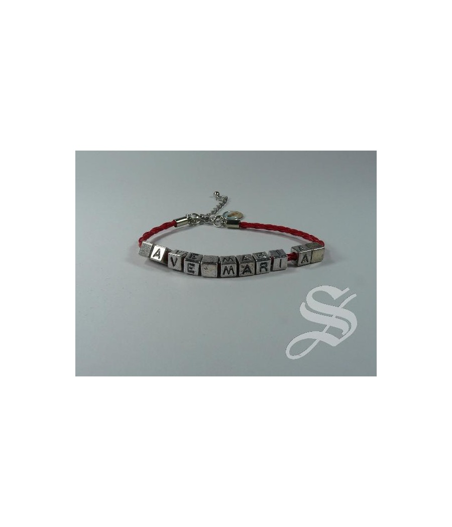 PULSERA AVE MARIA CUBOS