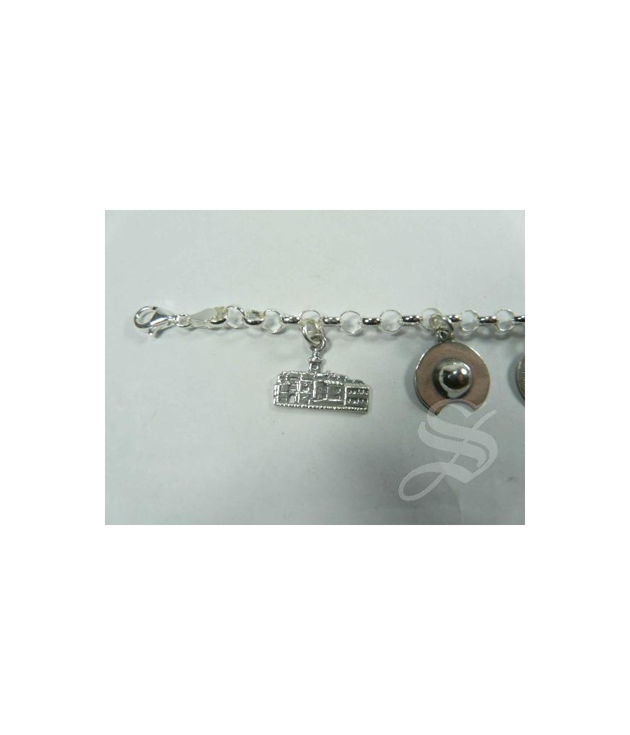 PULSERA CIUDAD REAL PLATA 6 MOTIVOS 19 CM.