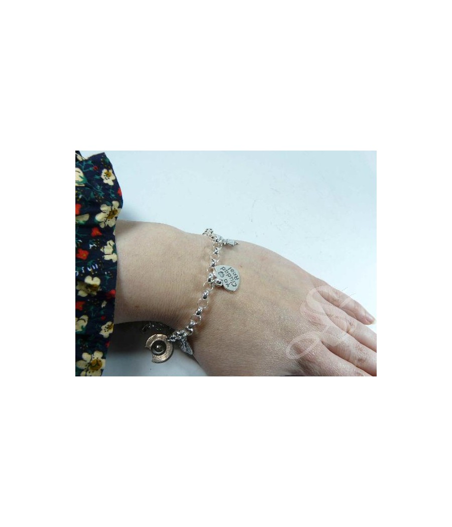 PULSERA CIUDAD REAL PLATA 6 MOTIVOS 19 CM.