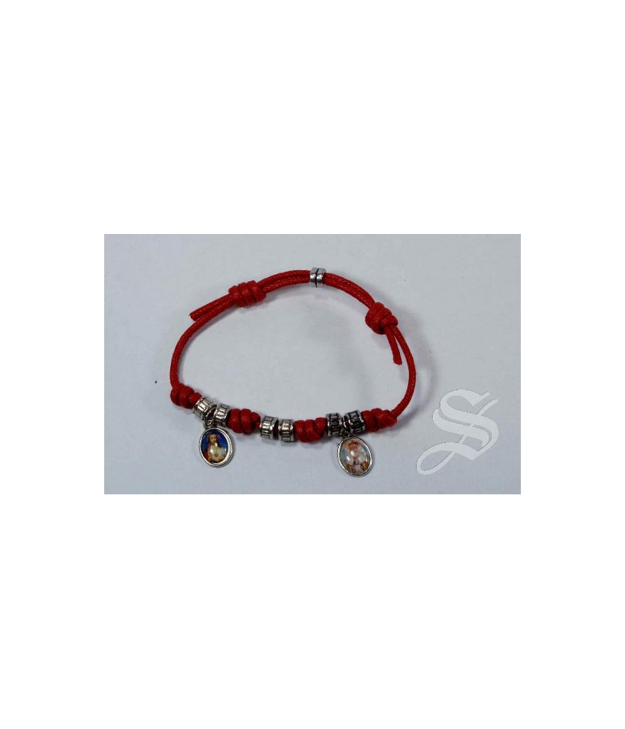 PULSERA CUERDA CON MEDALLA VIRGEN DEL PRADO