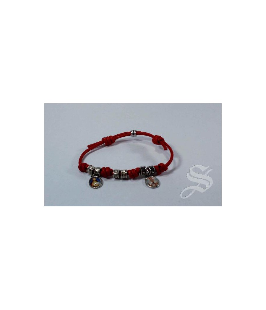 PULSERA CUERDA CON MEDALLA VIRGEN DEL PRADO