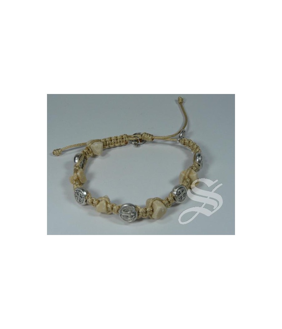 PULSERA CUERDA CRUDA PIEDRA SAN BENITO