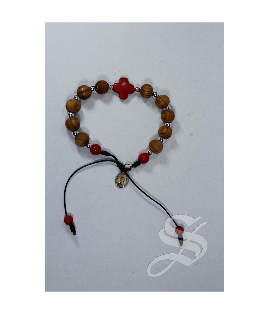 PULSERA CUERDA MADERA COLORES