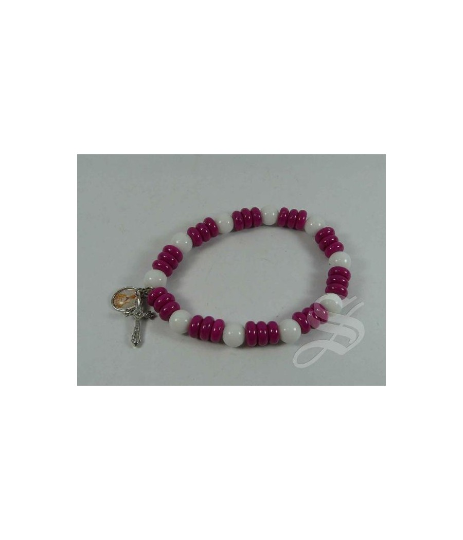 PULSERA ELASTICA CON CUENTAS DE VIDRIO VIRGEN DEL PRADO