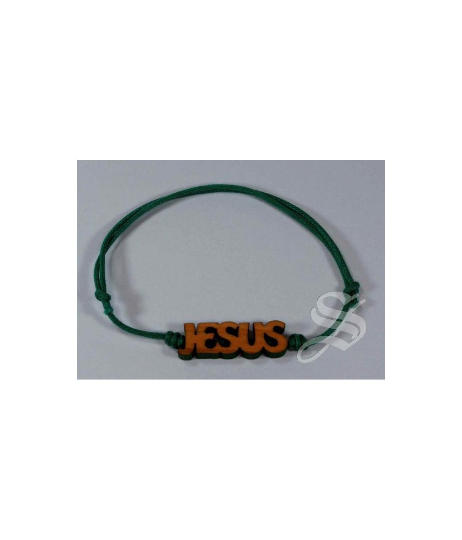 PULSERA EN CUERDA INSCRIPCION JESUS