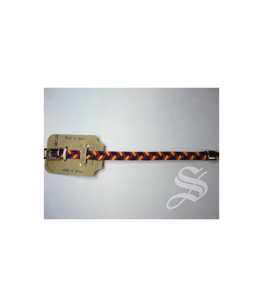 PULSERA ESPAÑA CORDON MARINO Y BANDERA DOS MEDIDAS 20 Y 22 CM.