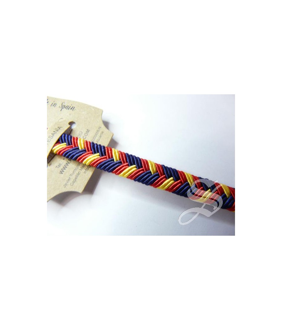 PULSERA ESPAÑA CORDON MARINO Y BANDERA DOS MEDIDAS 20 Y 22 CM.