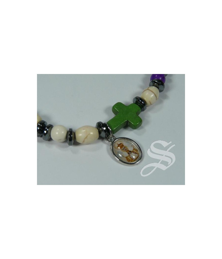 PULSERA PIEDRAS MULTICOLOR CON ELASTICO