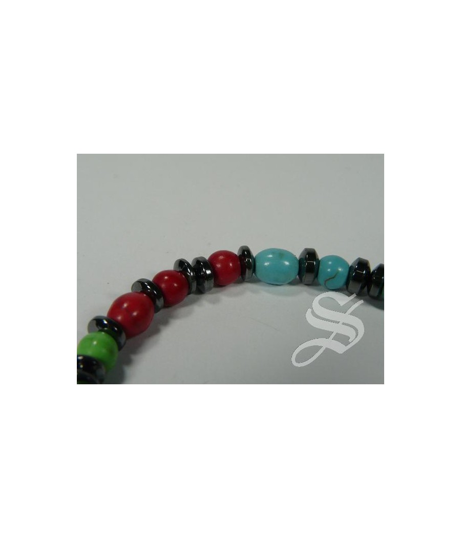 PULSERA PIEDRAS MULTICOLOR CON ELASTICO